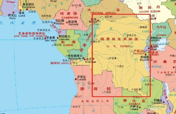 刚果金地图