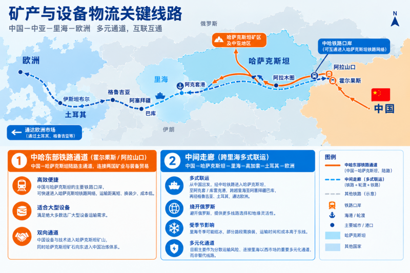 中亚运输地图
